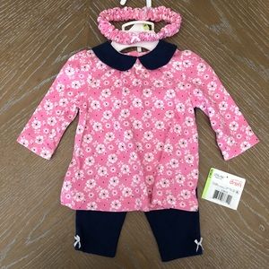 🥳HP!🥳NWT Girl’s Little Me 0-3 Month Tunic Set